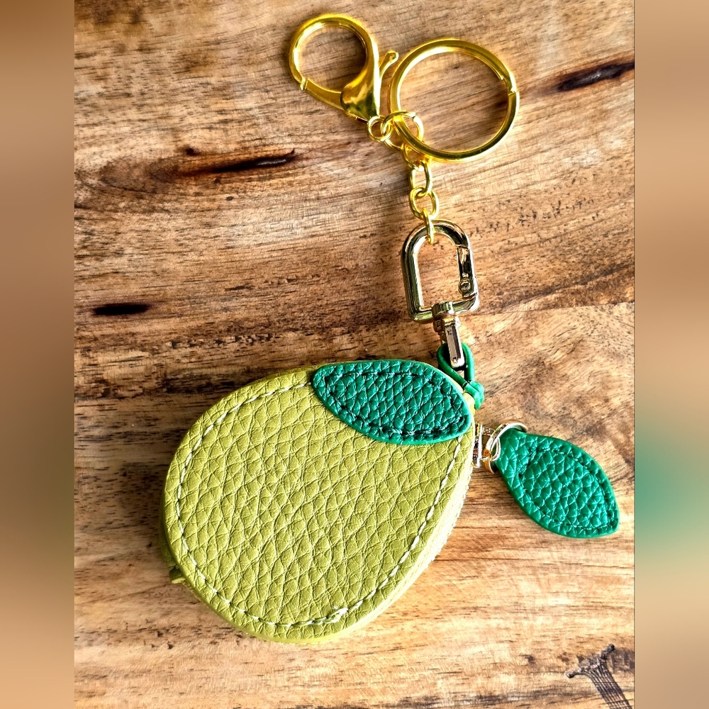 Lime Bag Charm Key Chain Coin Purse NIP